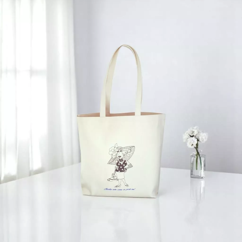 Sacosa textila, 45 x 45 cm, 100% bumbac doc, broderie-Olga