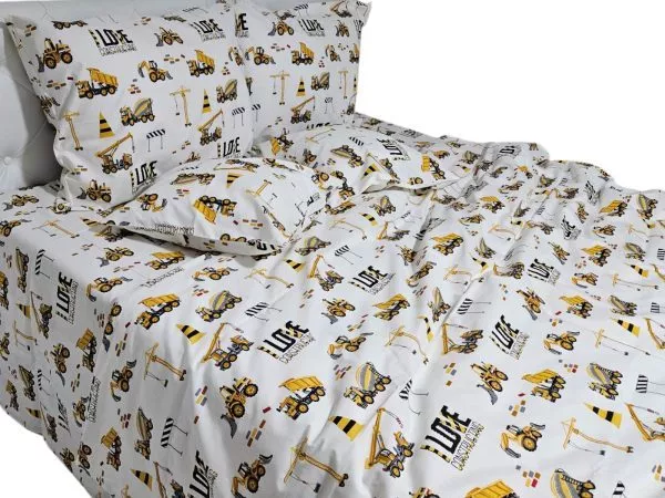 Lenjerie de pat pentru copii, 6 piese, cearsaf 240 x 260 cm, 100% bumbac ranforce