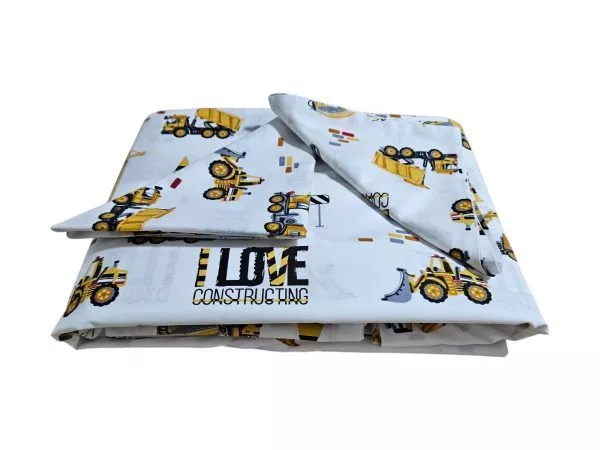 Lenjerie de pat pentru copii, 6 piese, cearsaf 240 x 260 cm, 100% bumbac ranforce