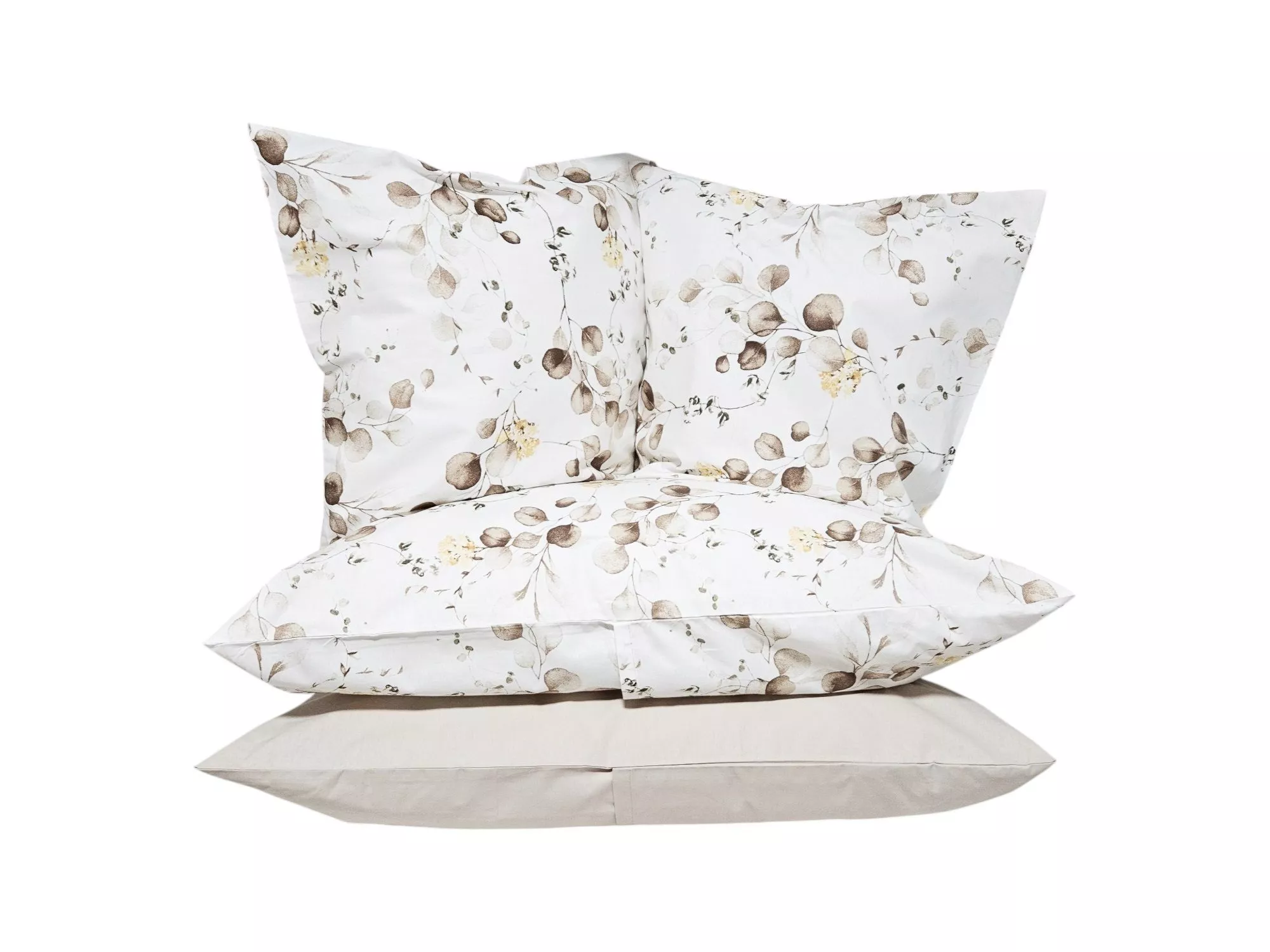 Lenjerie de pat crem, 6 piese, cearsaf 240/260 ,100% bumbac ranforce, model floral Lenjerie de pat crem, 6 piese, cearsaf 240/260 ,100% bumbac ranforce, model floral