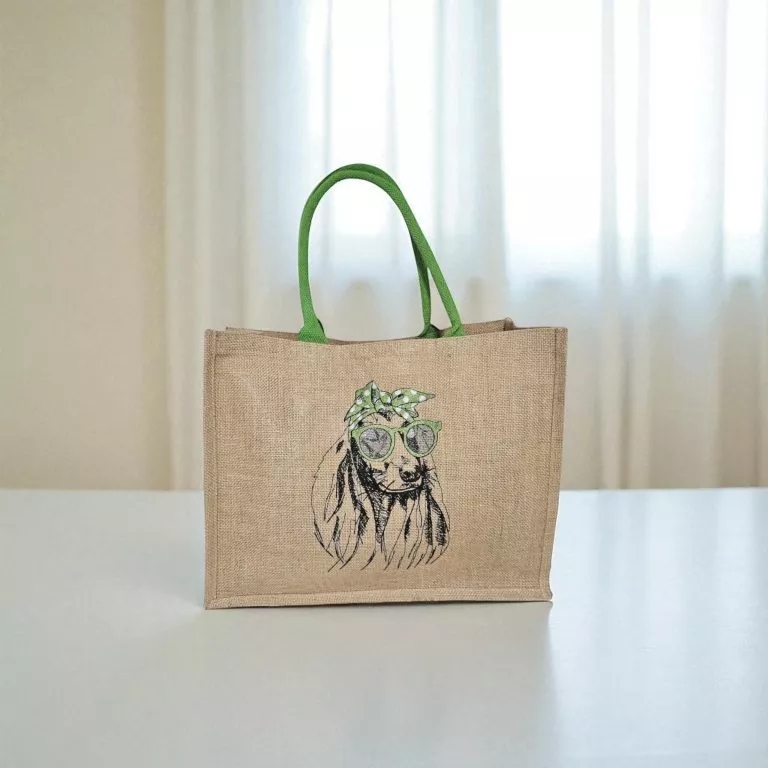 Geanta shopper textila, 40 x 32 x 18 cm broderie catel