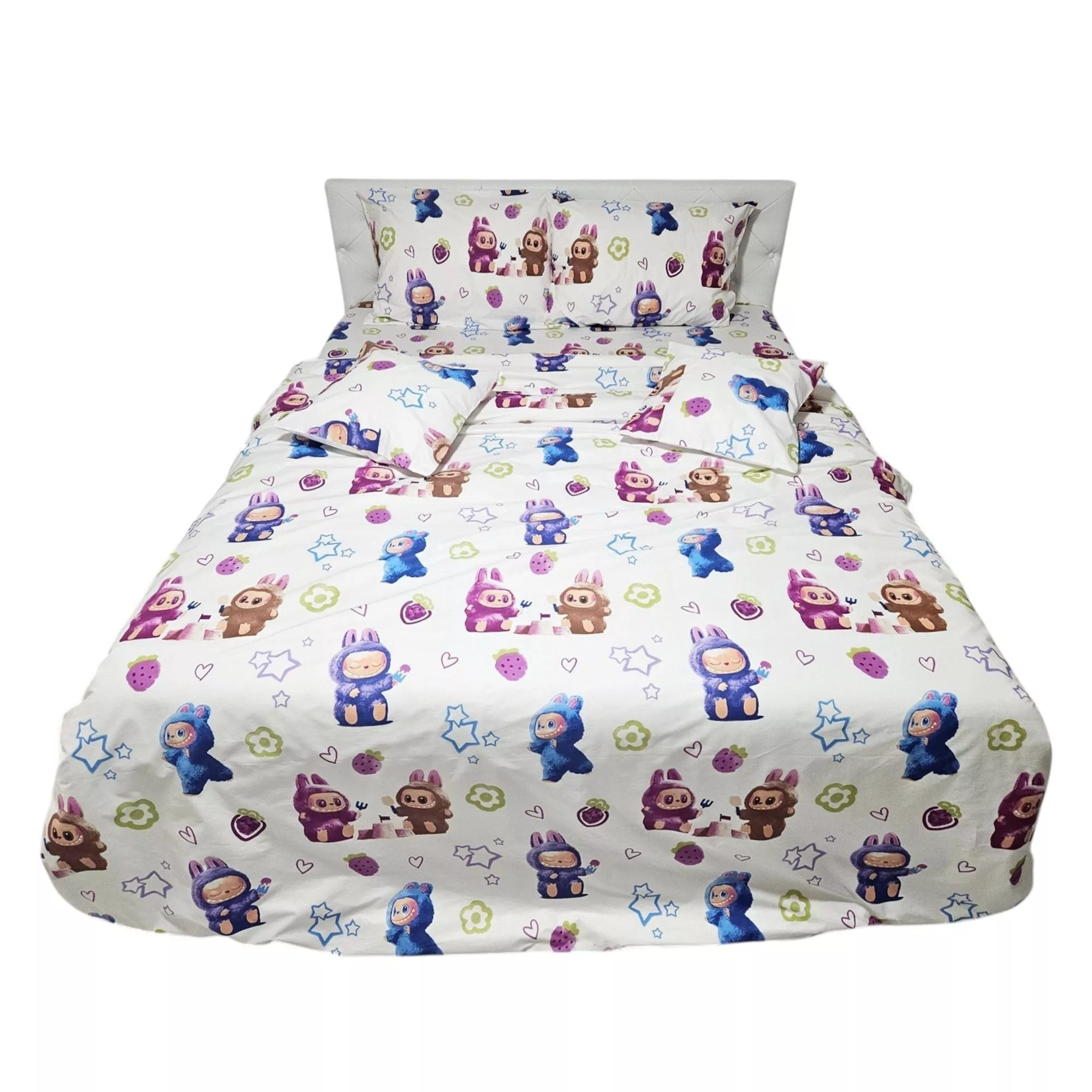 Lenjerie de pat LaBubu, 6 piese, cearsaf 240 x 260 cm, 100% bumbac Lenjerie de pat LaBubu, 6 piese, cearsaf 240 x 260 cm, 100% bumbac