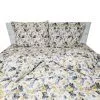 Lenjerie de pat flori galbene, 240 x 260 cm, 6 piese, 100% bumbac ranforce
