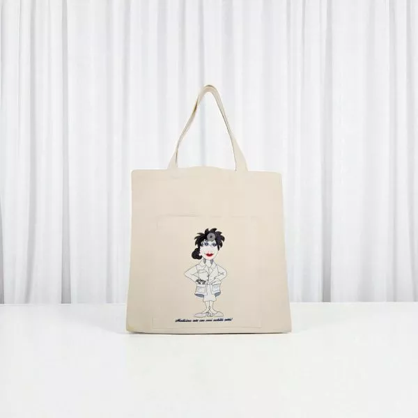 Sacosa textila Medic, 45 x 45 cm, broderie, 100% bumbac doc